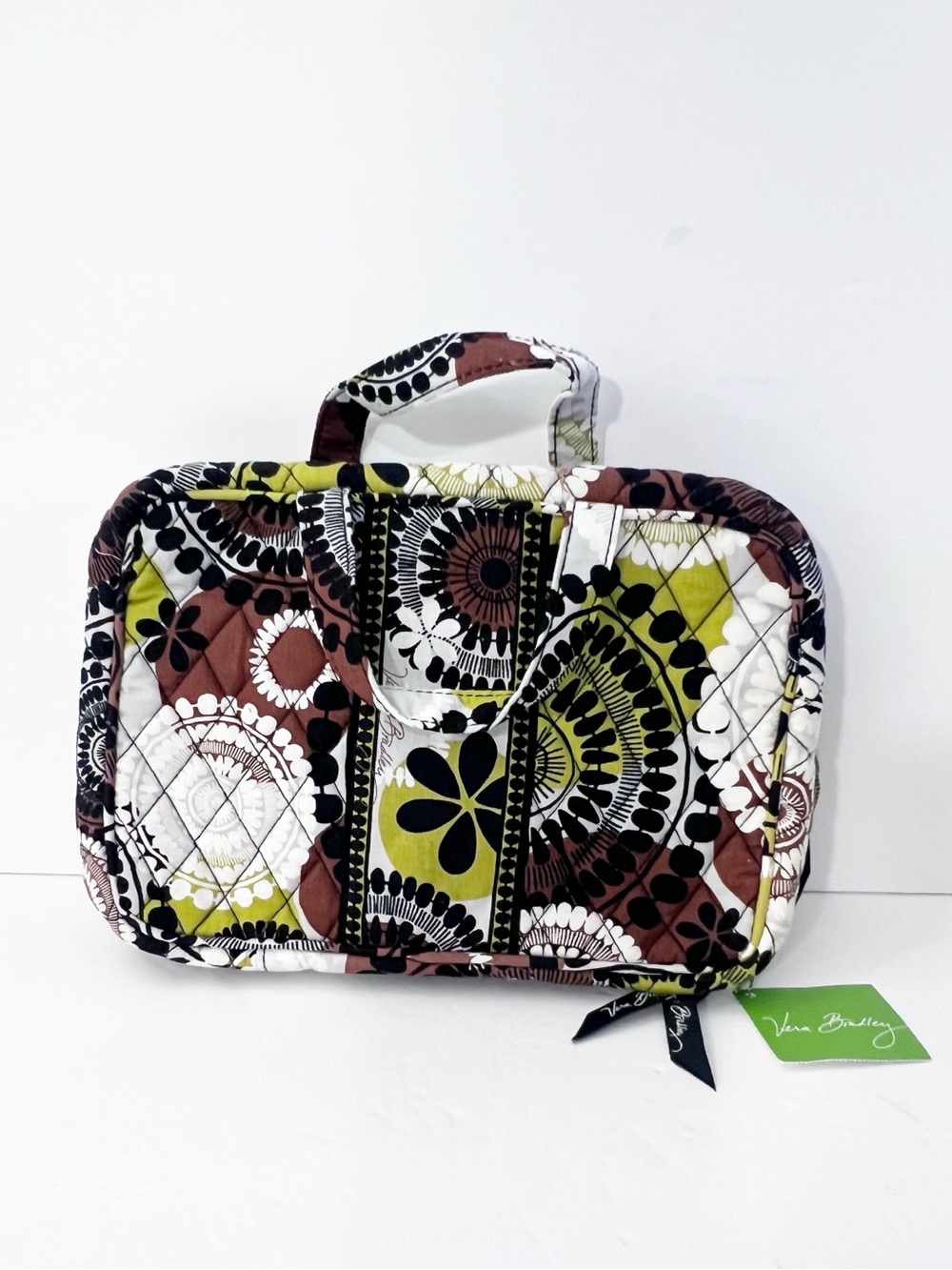 NEW Vera Bradley Hanging Travel Cosmetic Mag Organizer Cocoa Moss NWT
